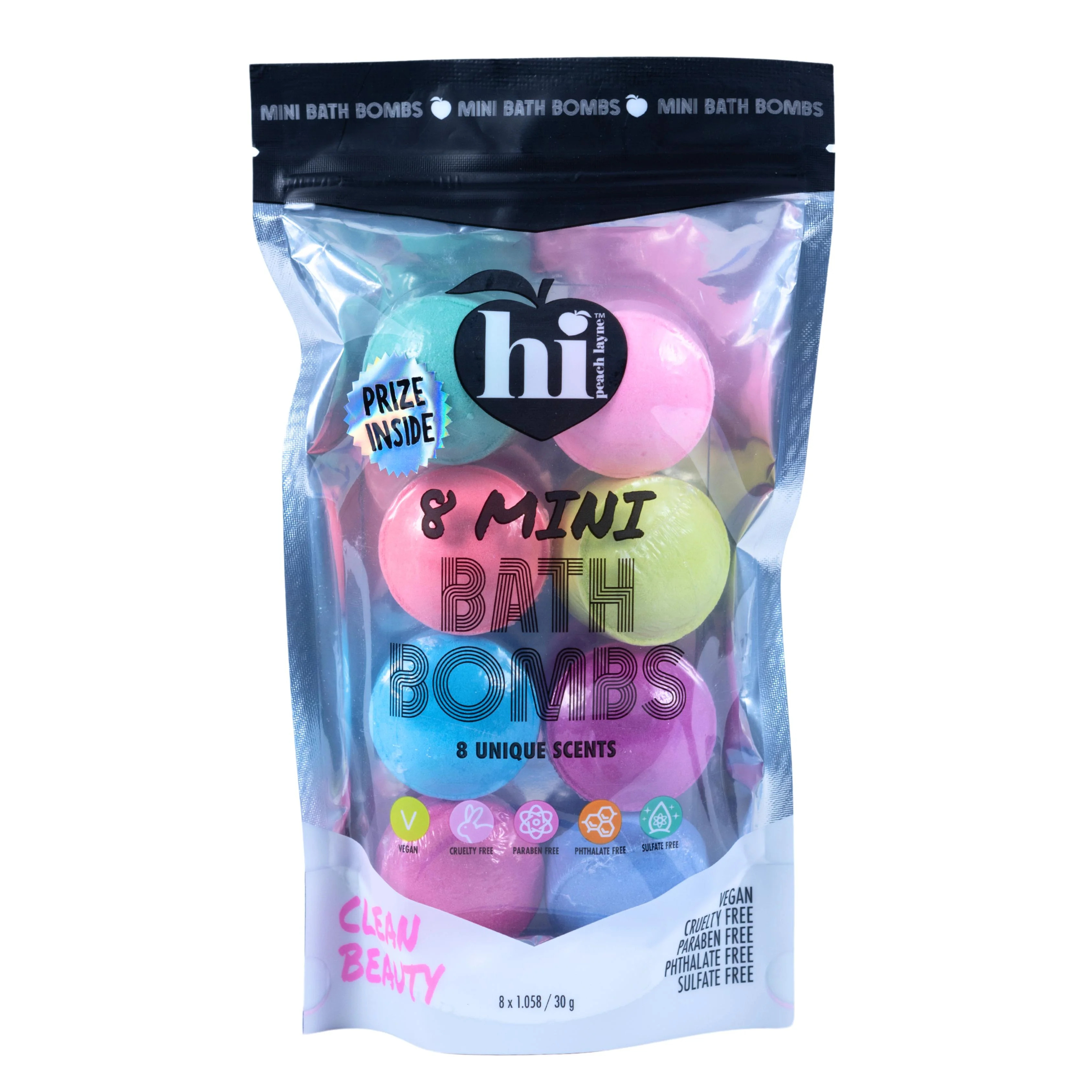 Hi Peach Layne 8 Count Bath Bomb Bag, Multi-Color with Prize, 8 x 1.06oz | Walmart (US)