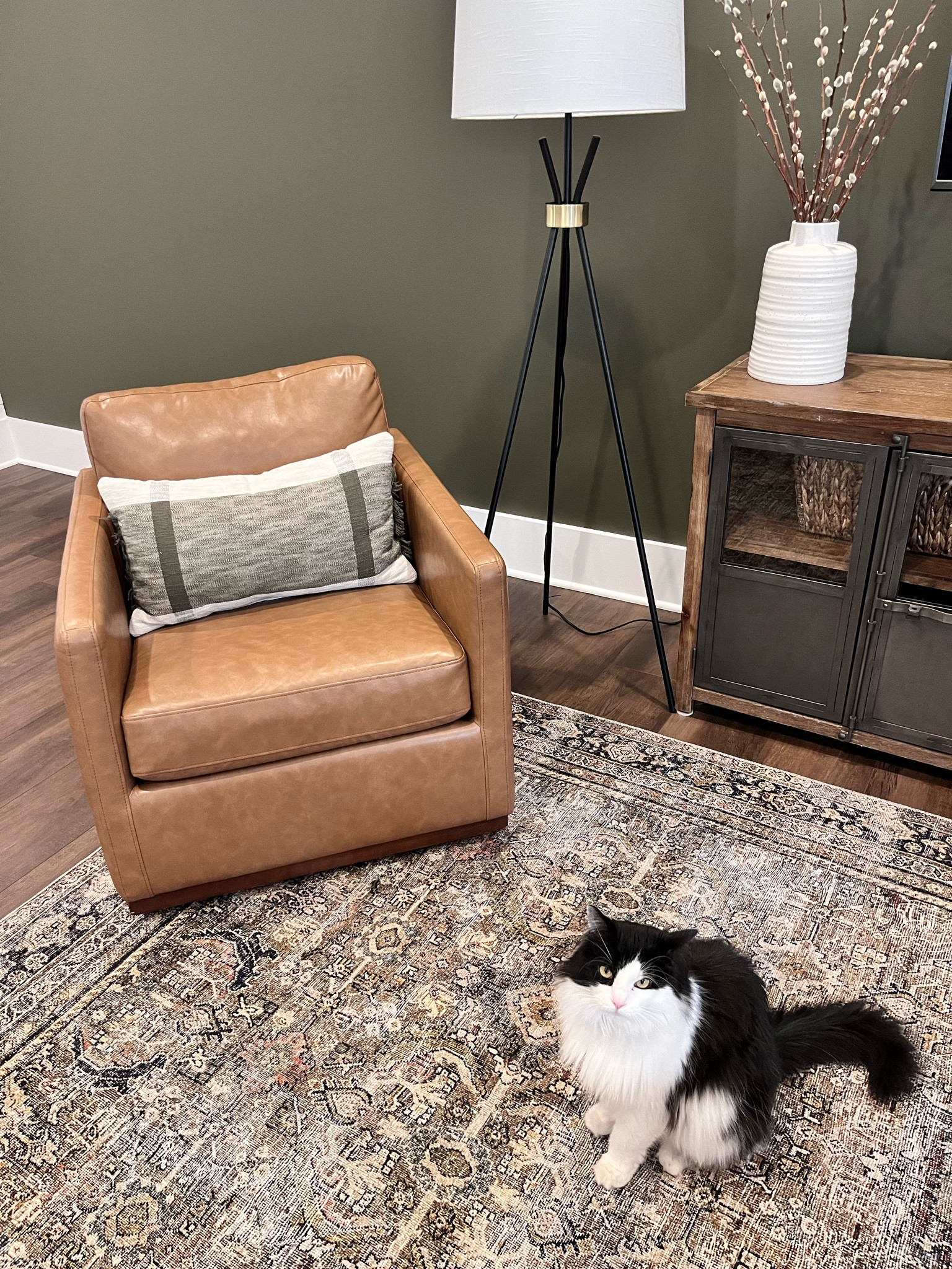 Pottery Barn floor lamp for half the price! nitro the kitty approves!

#LTKhome #LTKsalealert
