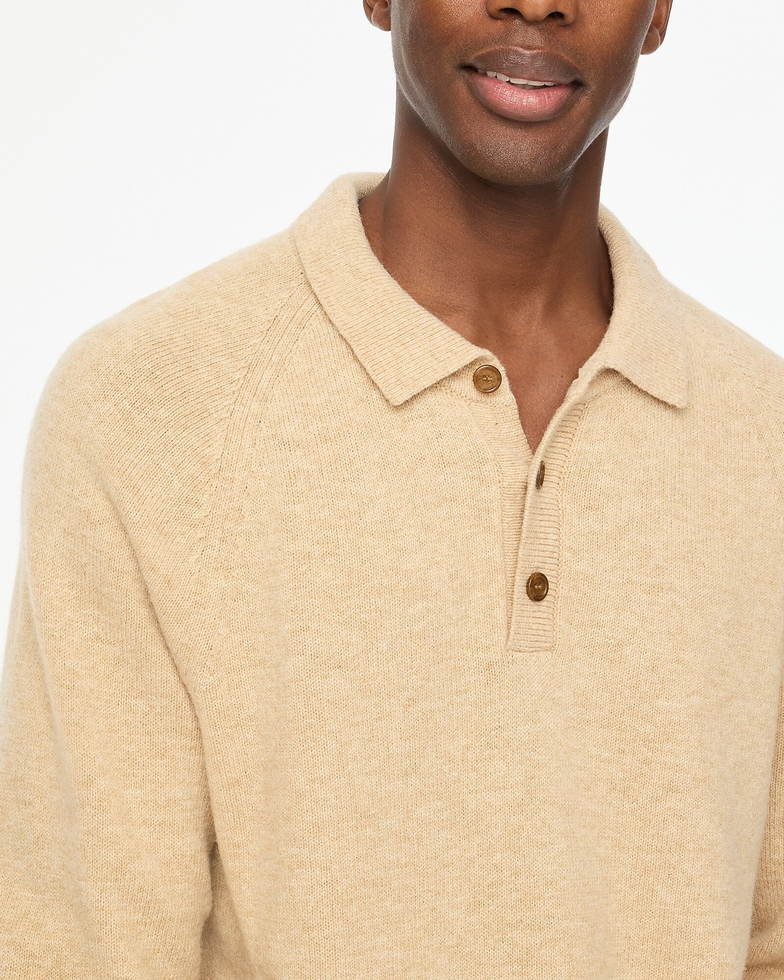 Supersoft lambswool-blend long-sleeve polo shirt | J.Crew Factory