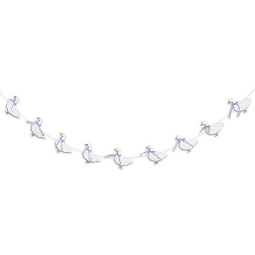 ZAIBIANHAO Goose Theme Banner - Goose Baby Shower Garland,One Silly Goose Blue Gingham Style Birthday Decor,Farm Animal Themed Party Decorations(Goose Banner) | Amazon (US)