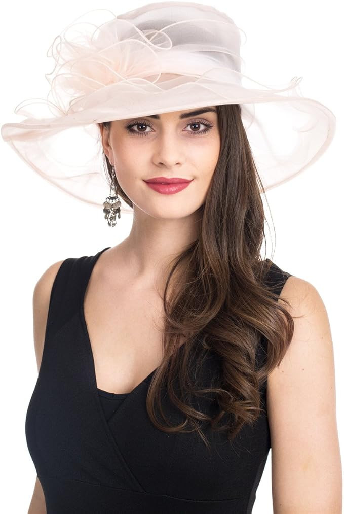 SAFERIN Women's Organza Church Fascinator Bridal Tea Party Wedding Hat | Amazon (US)