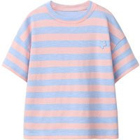 Zara - Striped T-Shirt With Flower Patch - Blue Marl - 1½ Years (33,9 Inches) - Kids | Zara US