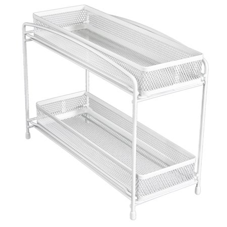 Mainstays 2-Tier Pull-Out Spice Organizer, White | Walmart (US)