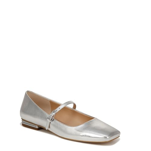 Franco Sarto Womens Tinsley Mary Jane Flats Silver Metallic 7.5 M | Amazon (US)