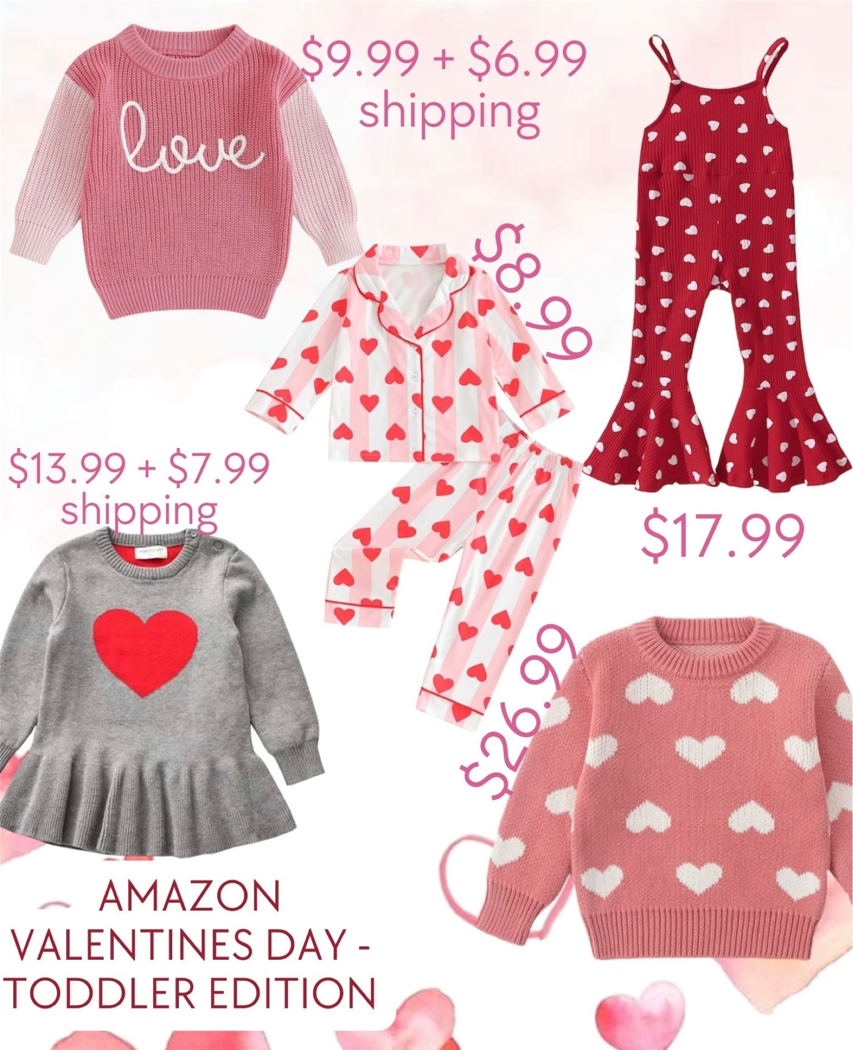 Valentines Outfit finds for your sweet valentine, toddler edition! How cute are these pieces? Snag them from Amazon, so they make it in time for #ValentinesDay #Valentines 

#LTKfindsunder50 #LTKSeasonal #LTKkids