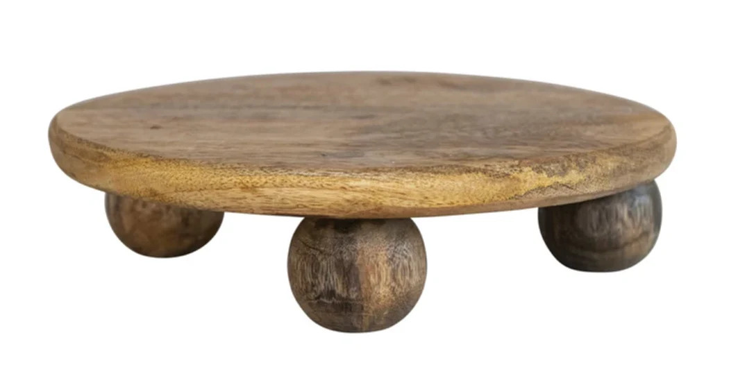 Hand-Carved Mango Wood Pedestal | Dwell Home Co.