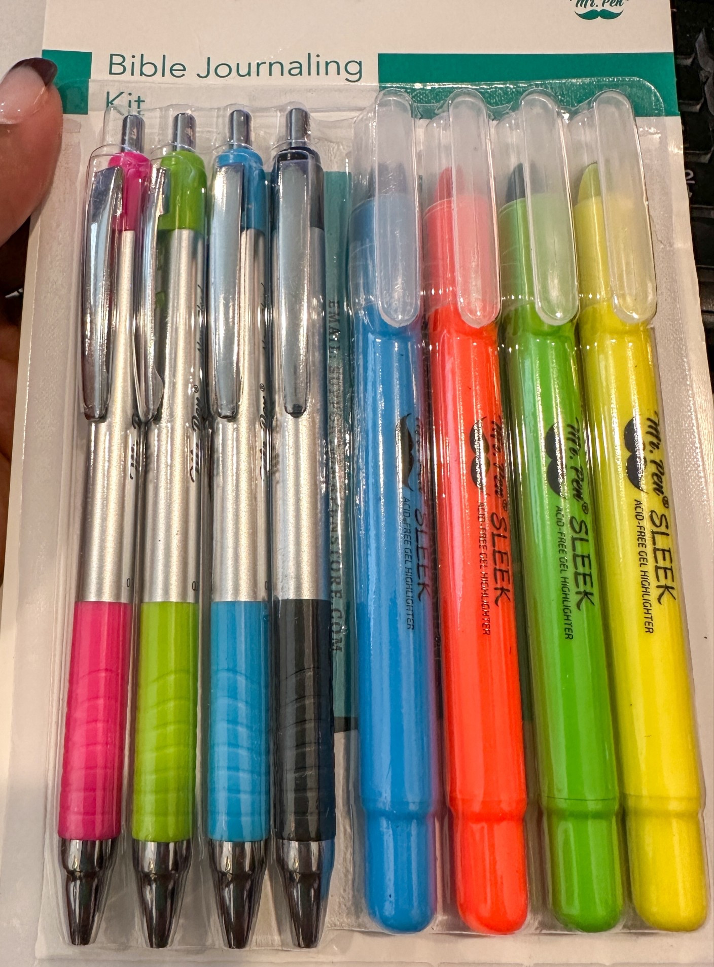 	
I love added pens and highlighters to my collection. These are perfect for my journaling and Bible reading.  Mr. Pen- Bible Highlighters. #pens #highlighters #biblereading #journals 