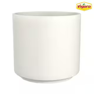 15.6 in. Eloise Large Modern White Ceramic Cylinder Planter (15.6 in. D x 15 in. H) with Drainage... | The Home Depot