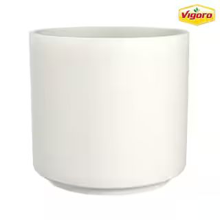 15.6 in. Eloise Large Modern White Ceramic Cylinder Planter (15.6 in. D x 15 in. H) with Drainage... | The Home Depot