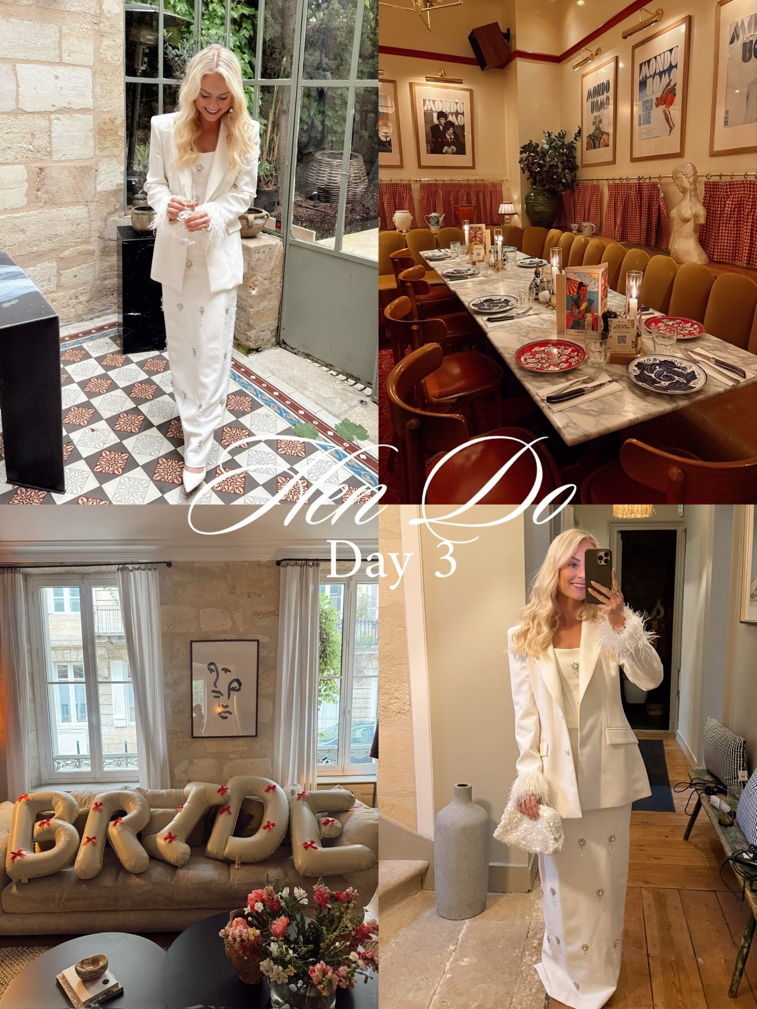 Hen do day 3 outfit details 🤍✨

Odd muse white coord, bride to be, bridal outfit, hen outfit, evening outfit, crystal embellished skirt, white feather blazer

#LTKdatenight
