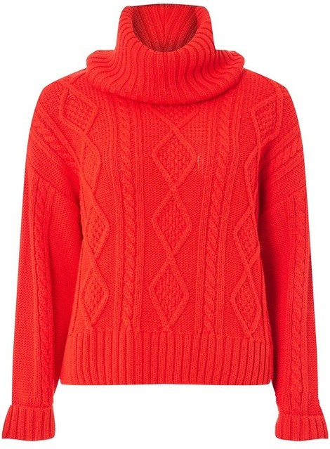Red Diamond Cable Jumper | Dorothy Perkins (UK)