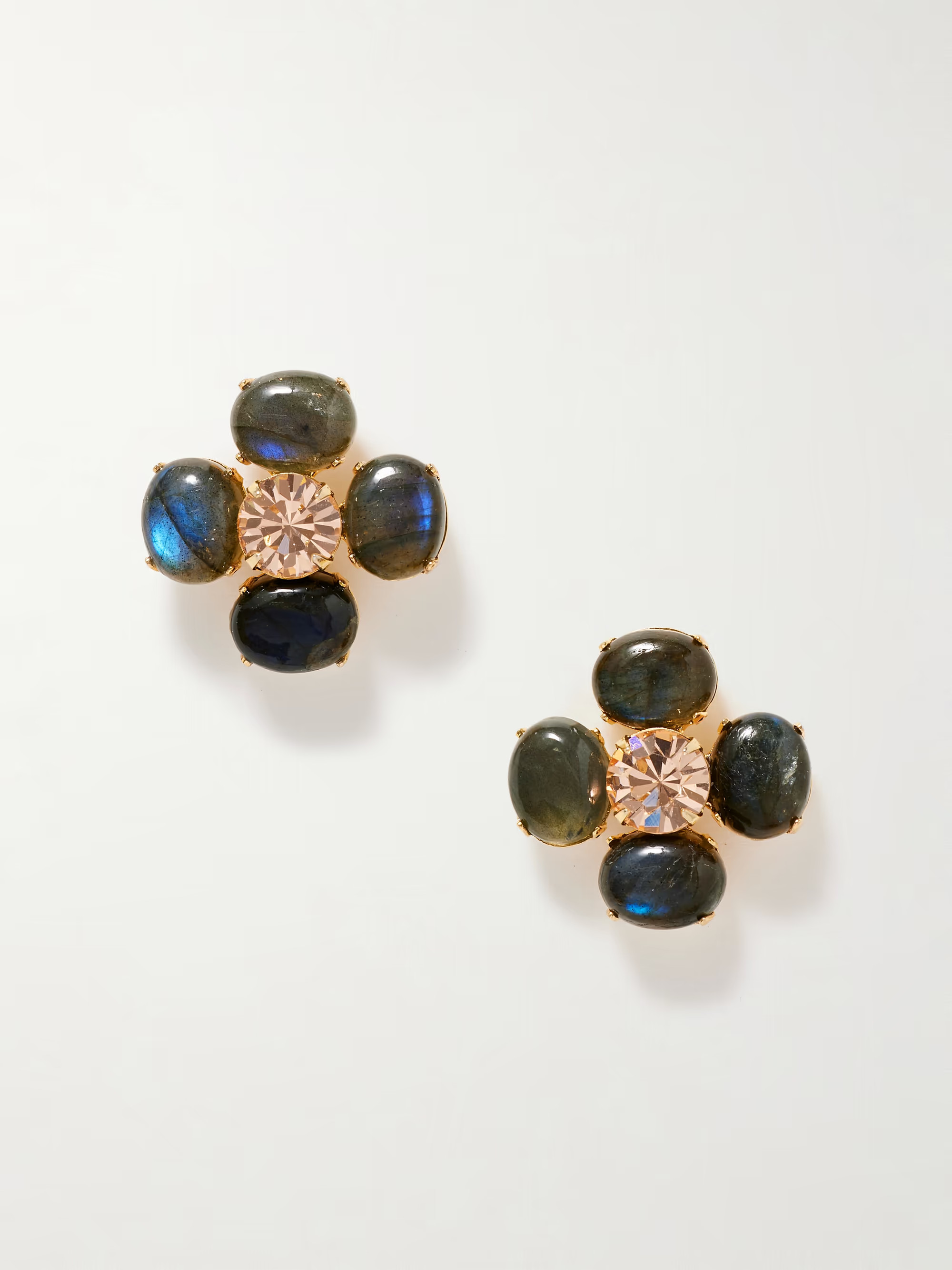 Quinn gold-plated labradorite and crystal earrings - blue - One Size | NET-A-PORTER (US)