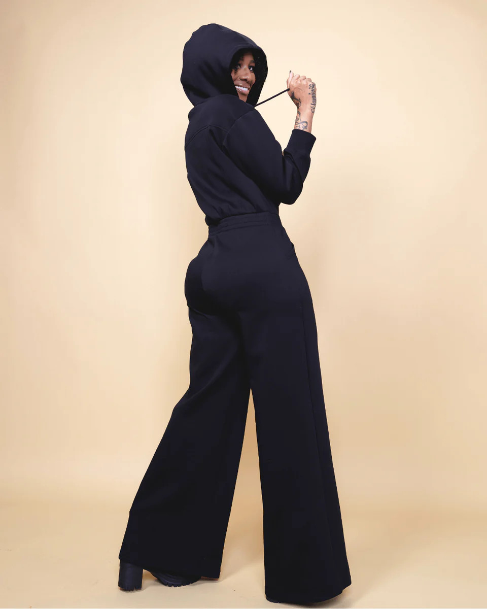 Black Satin Lined Jumpsuit | KIN Apparel