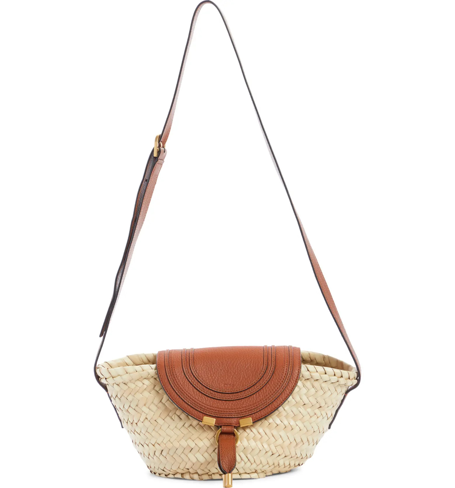 Chloé Marcie Leather & Raffia Crossbody Bag | Nordstrom | Nordstrom