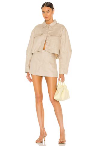L'Academie Josefin Blouse in Beige from Revolve.com | Revolve Clothing (Global)