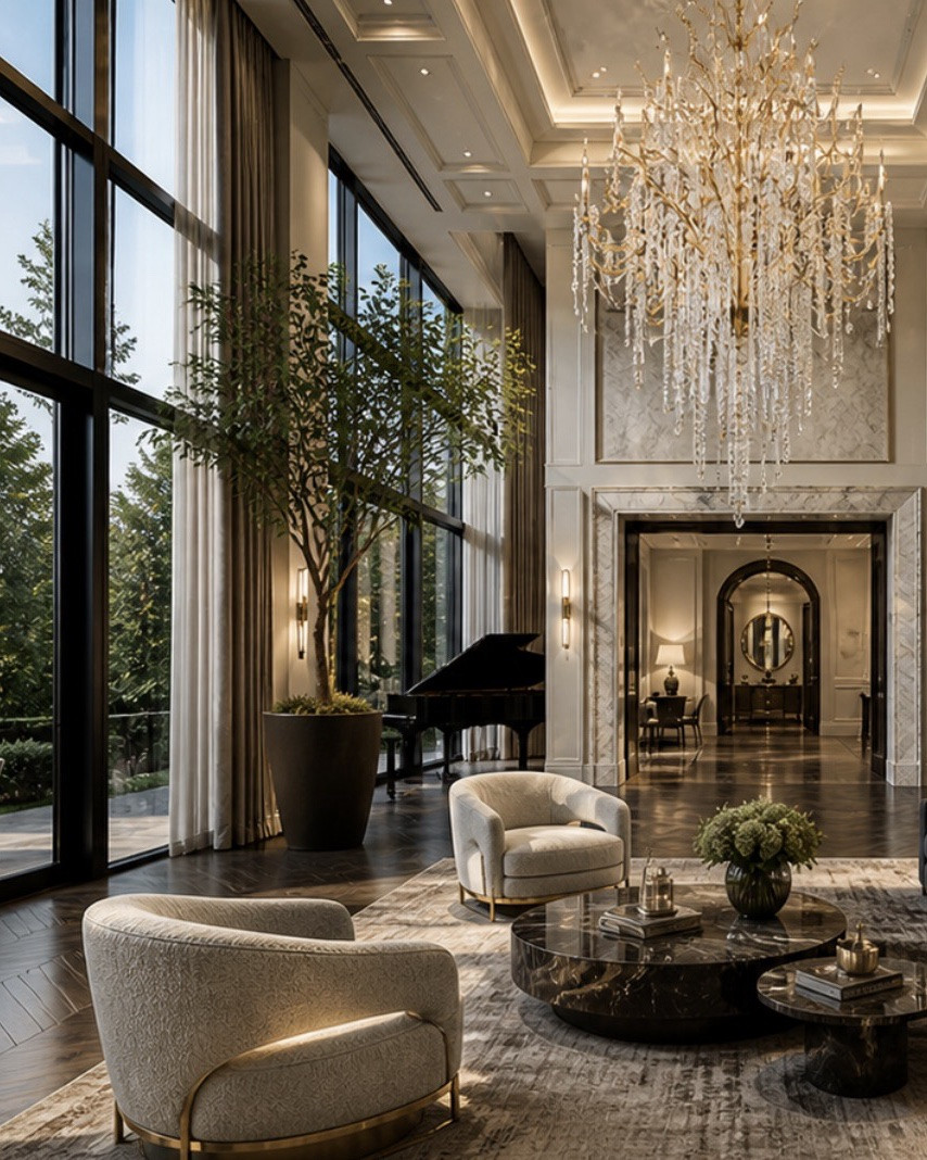 Ultra Luxury Living Room with Statement Crystal Chandelier | Curated High-End Interior Design | Modern Classic Estate Style

A double-height living space defined by a cascading crystal chandelier, sculptural seating, and gallery-scale art. Every element is intentional—from the curvature of the seating to the weight of the materials grounding the room.

This is what it looks like when a space is fully resolved—no second guessing, no filler pieces. Just clarity, scale, and presence.

For those building a home where every detail carries value.
Shop the curated pieces below.

#luxurylivingroom
#milliondollarhome
#highendinteriors
#ltkhome
#wayfairluxury
#modernclassicdesign
#statementchandelier
#curatedhome
#interiorgoals
#luxurydecor
#bouclechair
#designerliving
#elevatedliving
#interiorinspo
#luxuryhomes