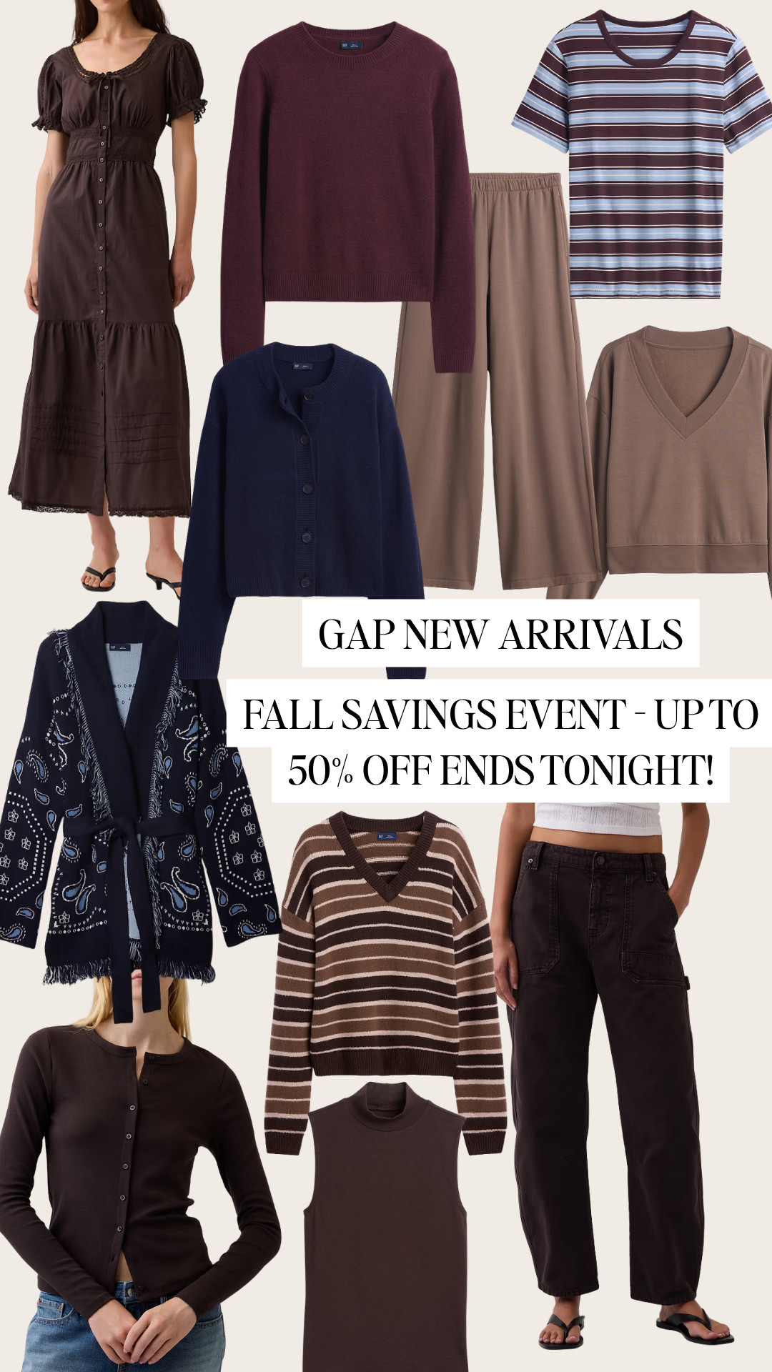 GAP FALL EVENT - up to 50% off and extra 10% off in app! 

 
