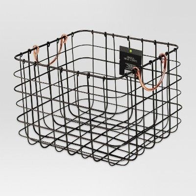 Small Wire Milk Crate with Copper Handles - Threshold&#8482; | Target