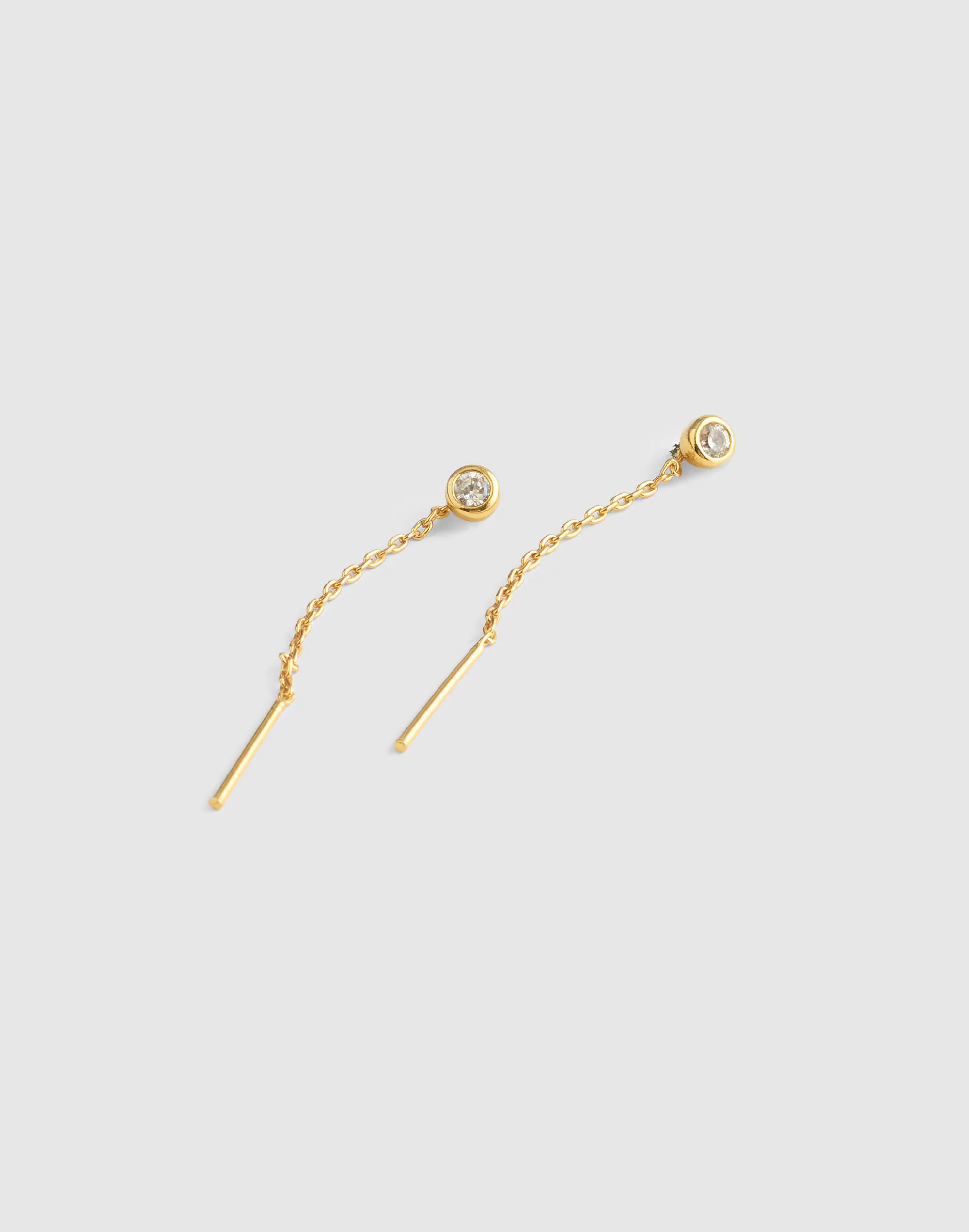 Bezel-Set Chain Threader Earrings | Madewell