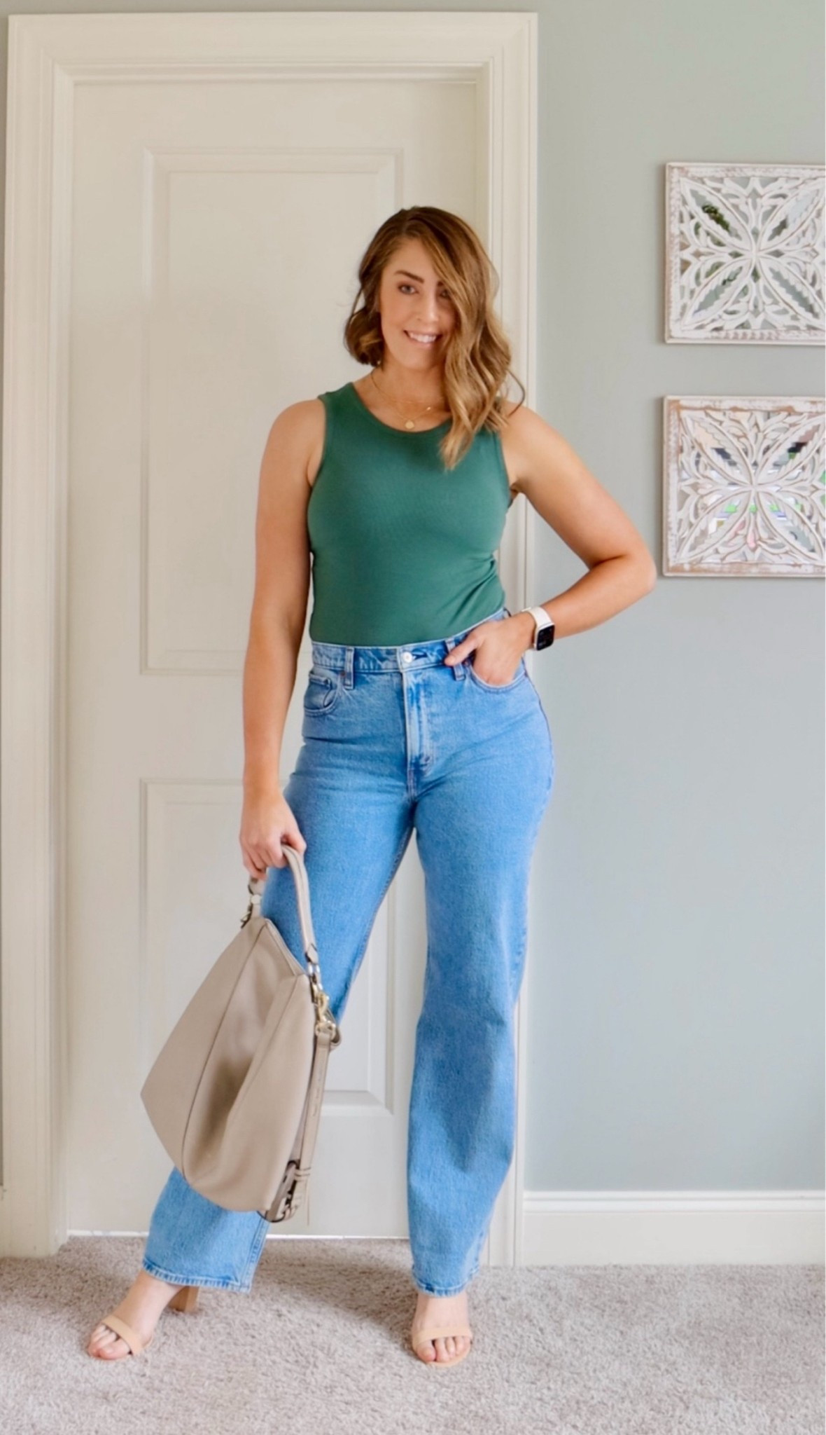 Check out this lighter professional and casual outfit for work or play!

Green bodysuit, Apple Watch, Abercrombie denim, Abercrombie jeans, Spring trends, summer trends, summer outfit, new denim, work outfit, snake skin heels, boho bag, hobo bag, Rebekah Minkoff, open toe toe heels, tall women fashion, tall girl fashion, tall jeans for women, summer outfits

Bodysuit - medium 
Denim - 29 long
Shoes - 11

#LTKFindsUnder100 #LTKSpringSale #LTKStyleTip
