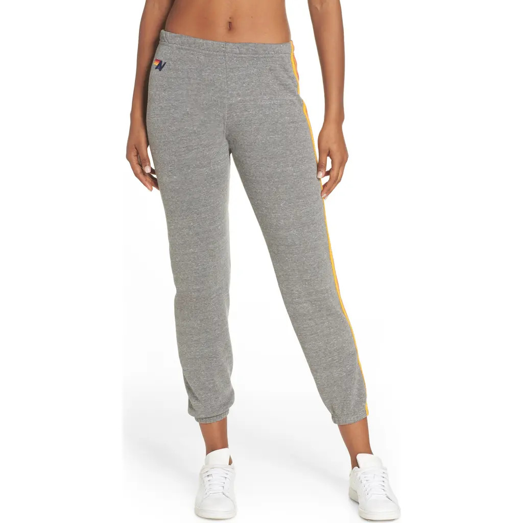 Aviator Nation Stripe Sweatpants in Heather at Nordstrom, Size Medium | Nordstrom