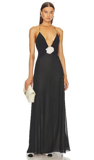 Sheer Deep V Long Slip Dress in Black Formal Dress Revolve Dresses Homecoming Dress 2023 Fall | Revolve Clothing (Global)