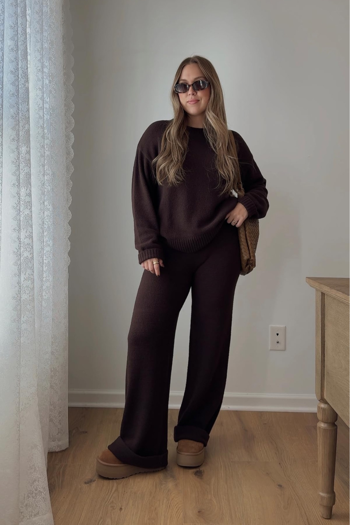 Brown has become such a staple in my Fall wardrobe🤎and this is one of the comfiest sets I’ve ever worn! Wearing a medium in the set

Amazon fashion, fall fashion, loungewear, uggs, boots, sweatshirt, sweatpants, leather purse, tote bag, sunglasses, accessories, earrings, jewelry, gold necklace, airport outfit, comfortable clothing, monochrome look

#LTKSeasonal #LTKStyleTip #LTKItBag