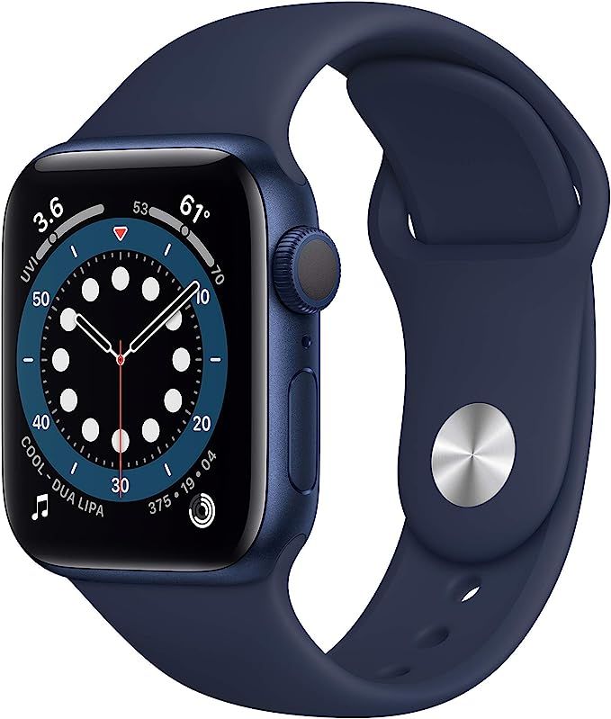 Amazon.com: Apple Watch Series 6 (GPS, 40mm) - Blue Aluminum Case with Deep Navy Sport Band (Rene... | Amazon (US)