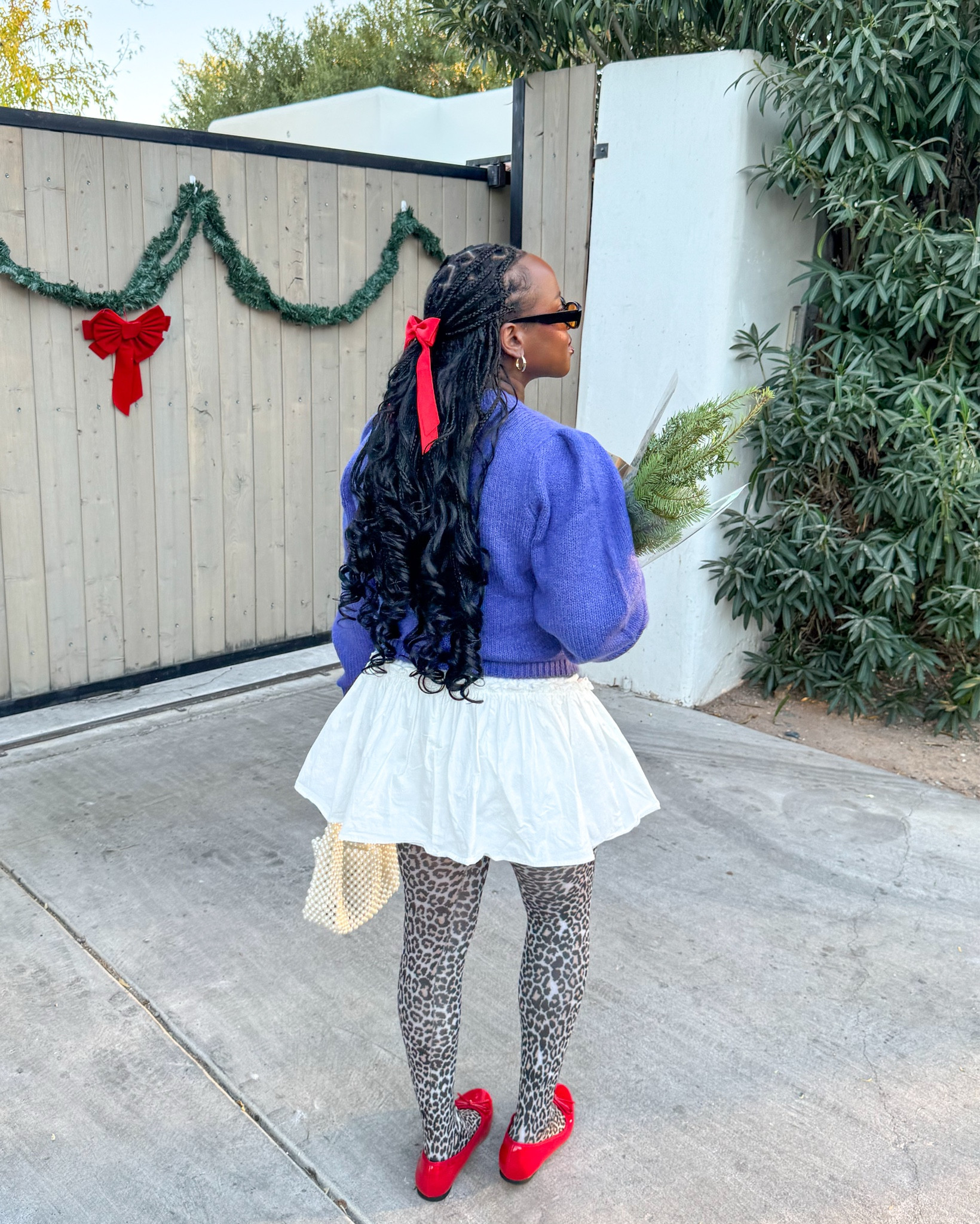 12 Days of Holiday Outfits 🐆🎄🧵🍒Day 8 - Adding a bold twist to the usual holiday fits, the star of the look are these leopard-print tights. I layered a crisp white mini dress with a cozy cobalt blue sweater for a pop of color and texture. Would you wear this? 
.
.
.
.
.
Holiday outfit, holiday season, December, Christmas aesthetic, beautiful places, holiday decor, holiday sweater, Christmas sweater, style inspo, winter outfits, leopard tights, blue weather, white dress, Christmas colors

#LTKStyleTip #LTKFindsUnder50 #LTKHoliday