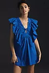 Blue Tassel Ruffled Waistless Mini Dress | Anthropologie (US)
