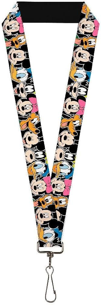 Buckle Down Lanyard-1.0"-Classic Disney Character Faces Black | Amazon (US)