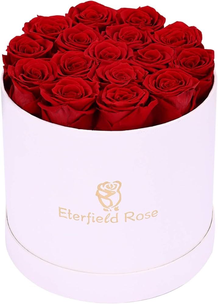 Eterfield 16-Piece Forever Flowers Preserved Rose in a Box Real Roses That Last a Year Preserved ... | Amazon (US)