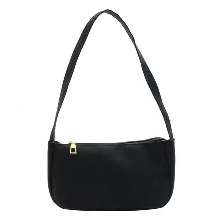 LoyGkgas Fashion Nylon Underarm Tote Bag Women Solid Shoulder Small Hanbag (Black) | Walmart (US)
