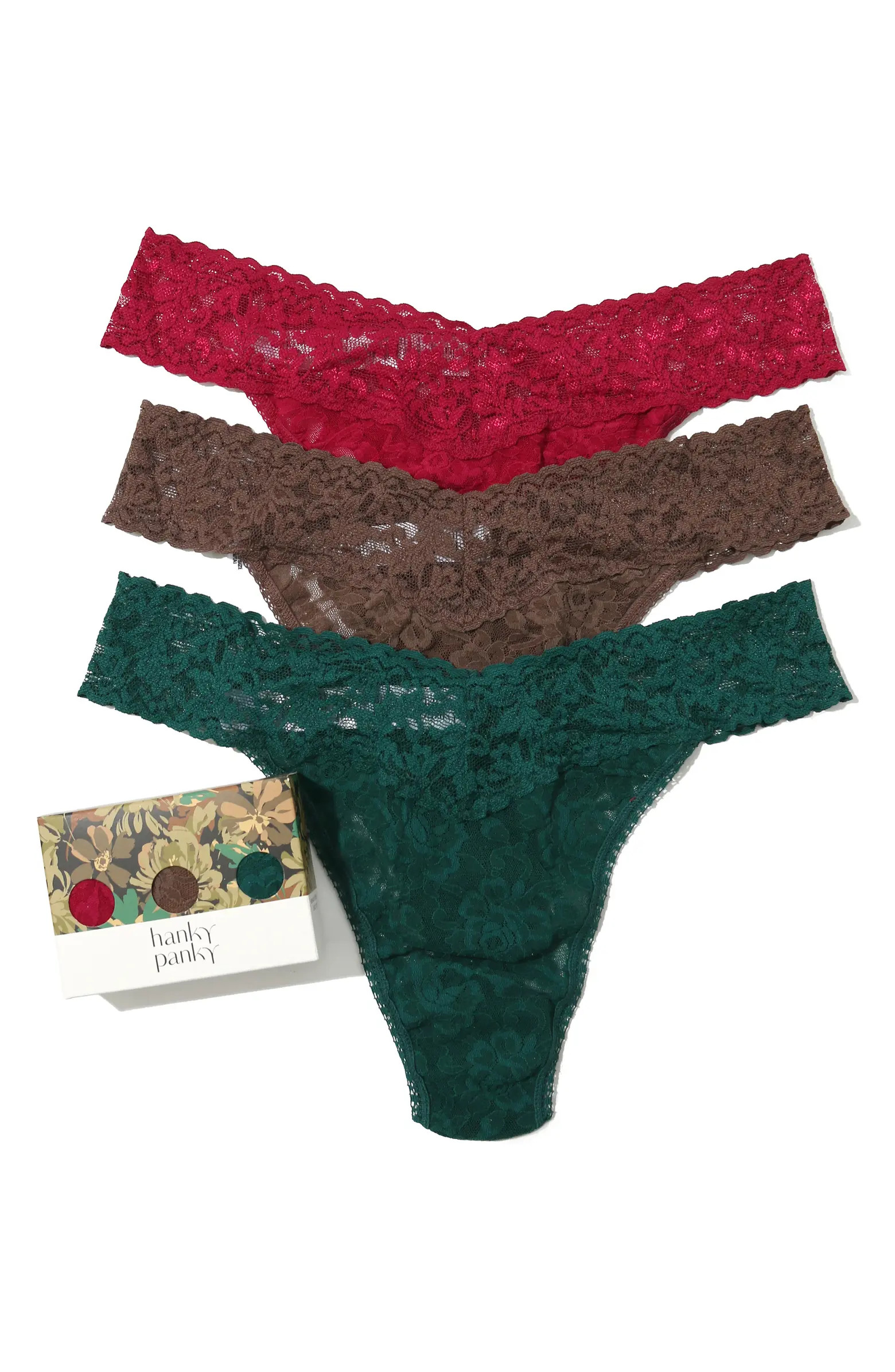 Assorted 3-Pack Lace Original Rise Thongs | Nordstrom