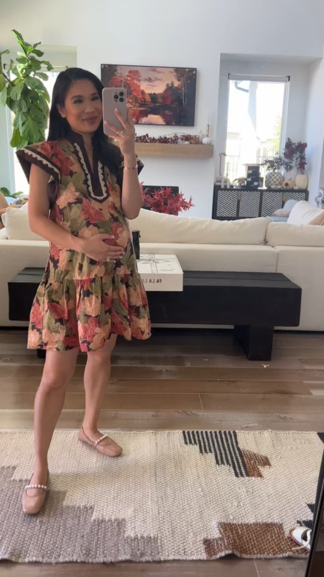 Fall floral dress that I love! So pretty on, has pockets, and the silhouette is stunning. Sized up to fit the bump. Appreciate the pattern for the season 

#LTKStyleTip #LTKBump #LTKSeasonal