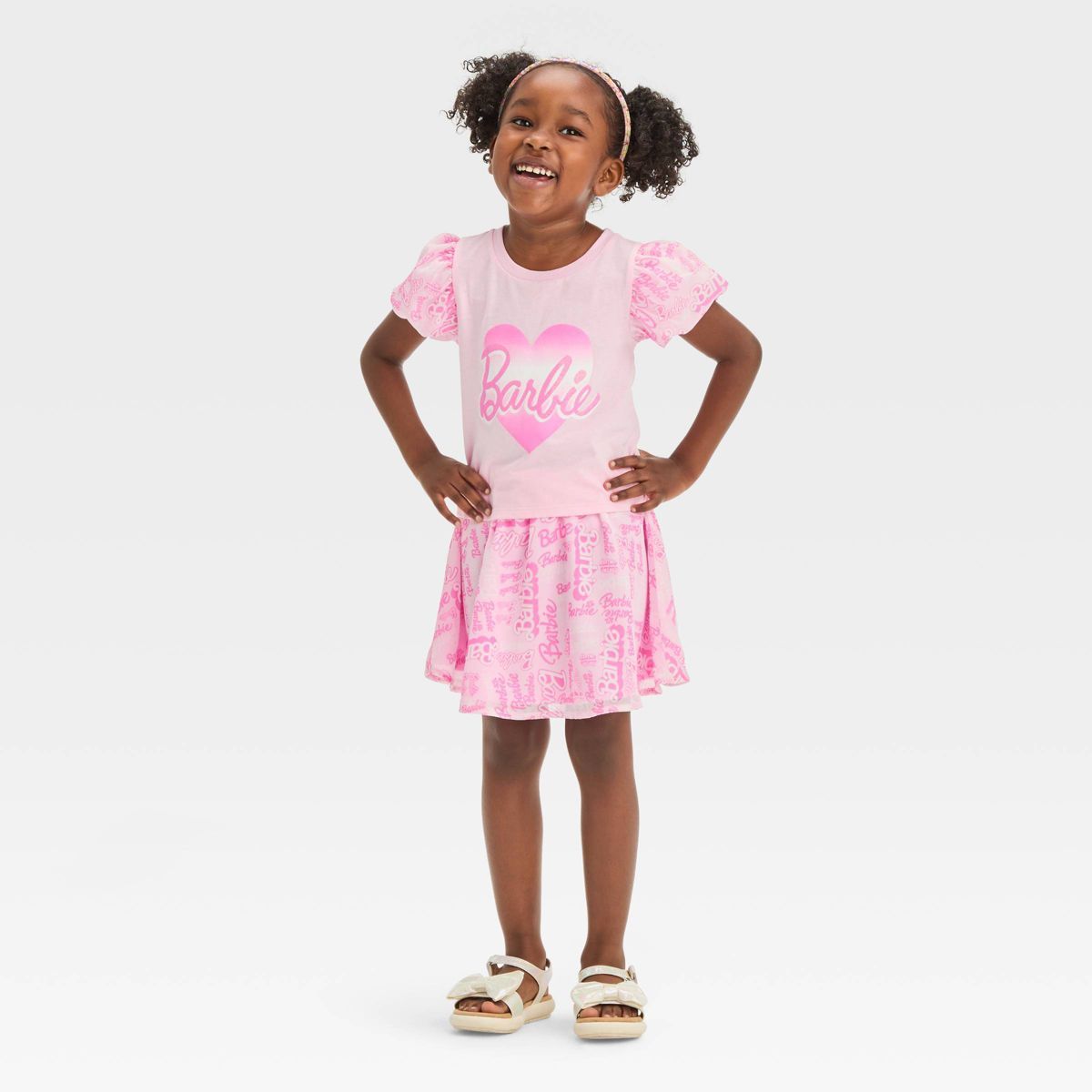 Toddler Girls' Barbie 2pc Top and Bottom Set - Pink | Target