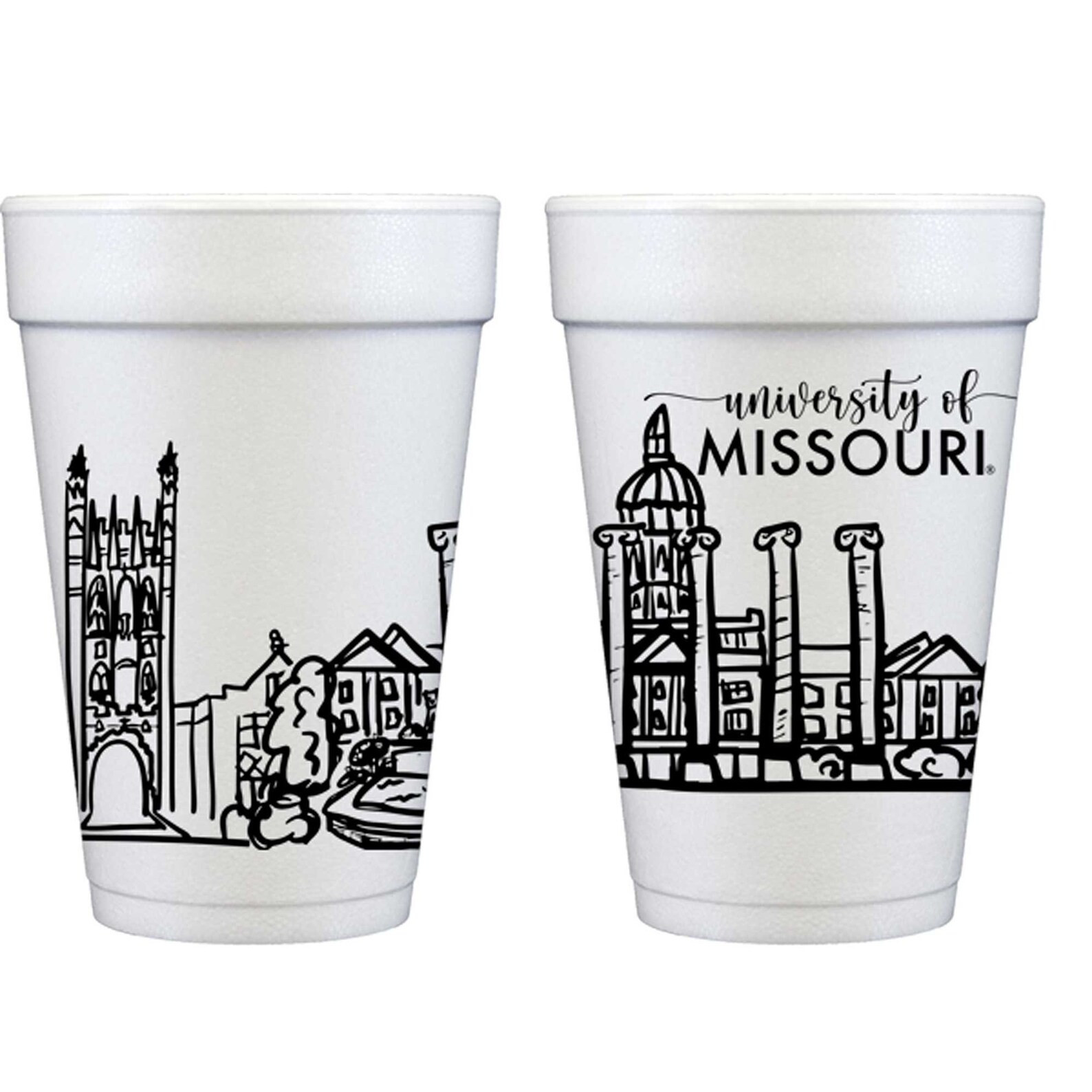 University of Missouri/mizzou Skyline Foam Cup 10 Pack - Columbia, Missouri - Etsy | Etsy (Global)