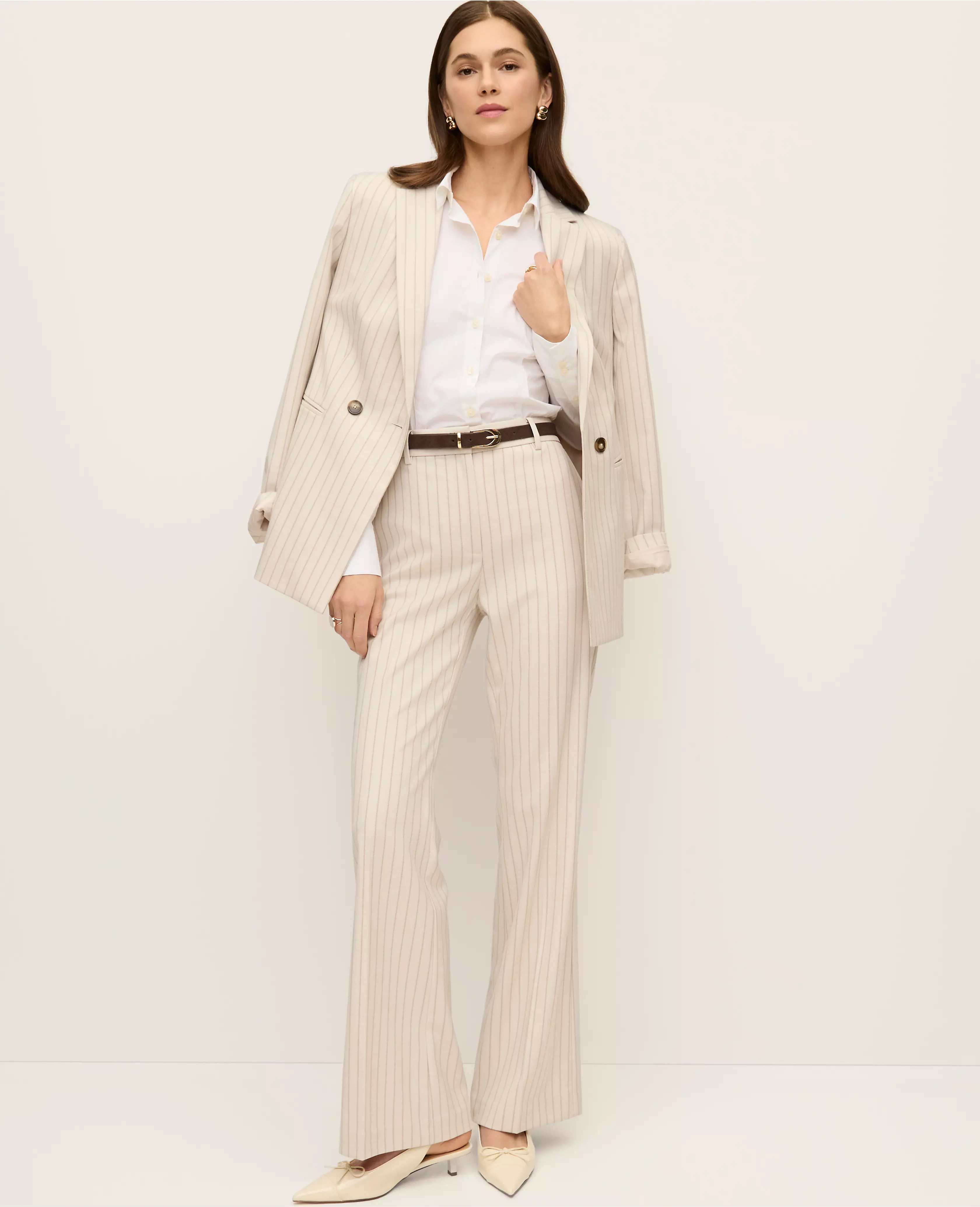 The Flare Trouser in Pinstripe | Ann Taylor