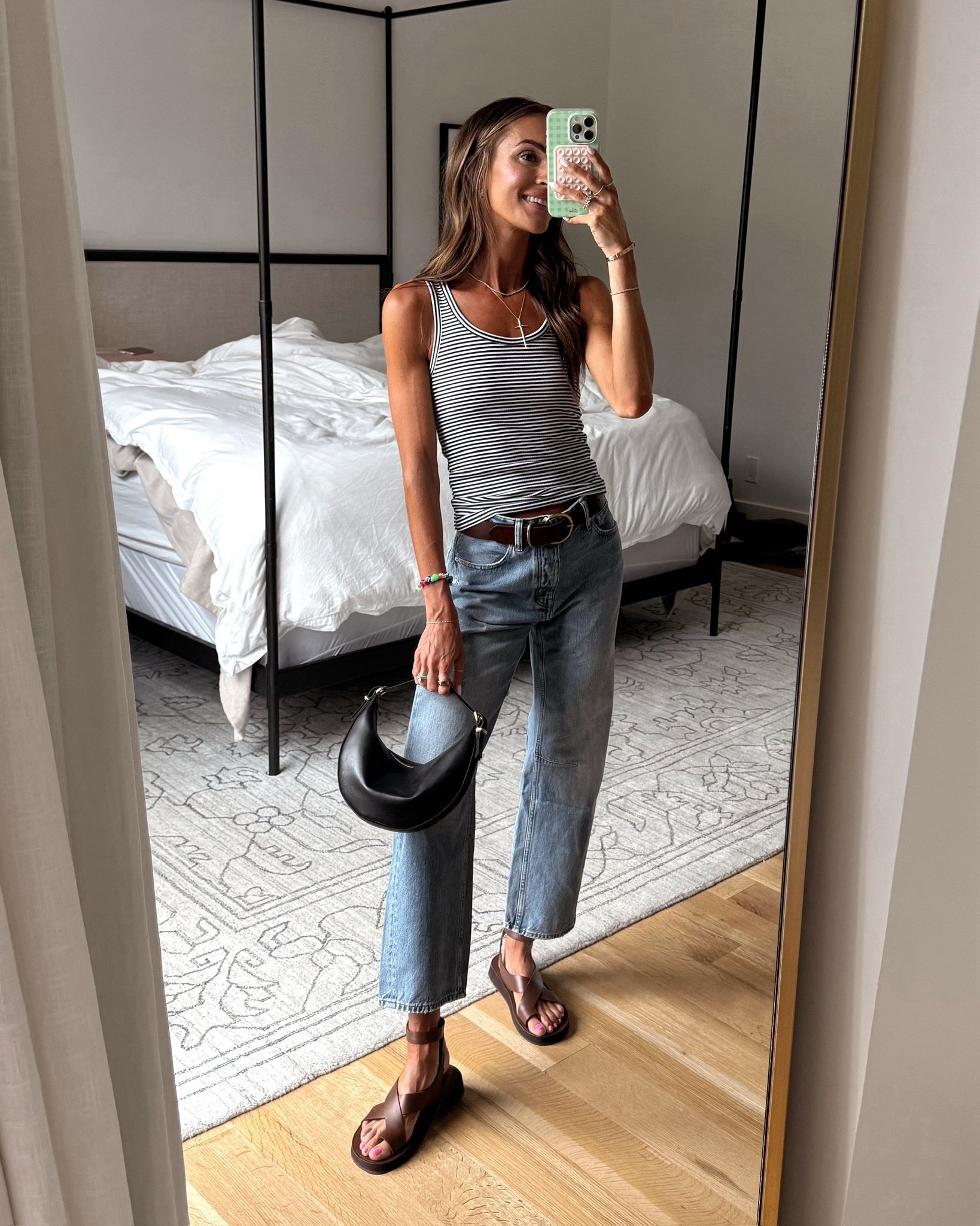 striped tank + belt + sandals all on sale! 🤍 use code LONGWEEKEND for up to 40% off 👏🏻

#LTKSaleAlert