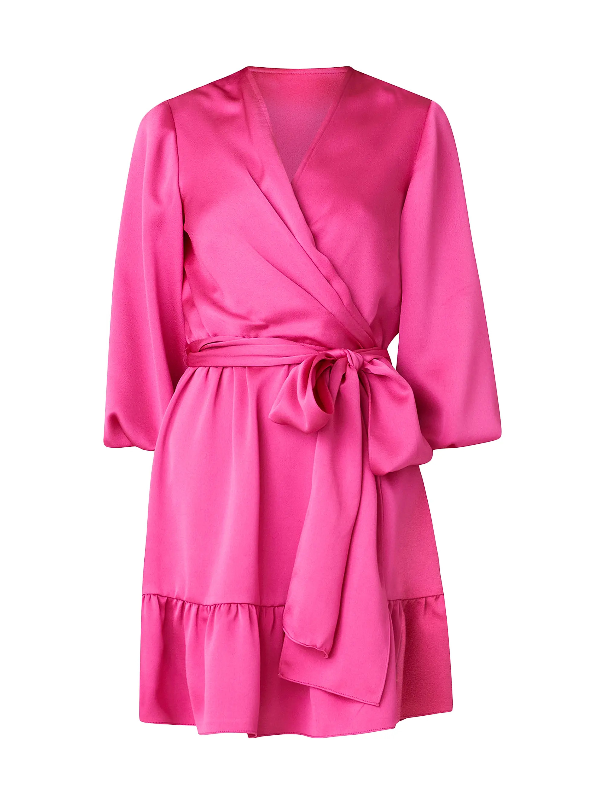 Satin Tie-Waist Wrap Minidress | Saks Fifth Avenue