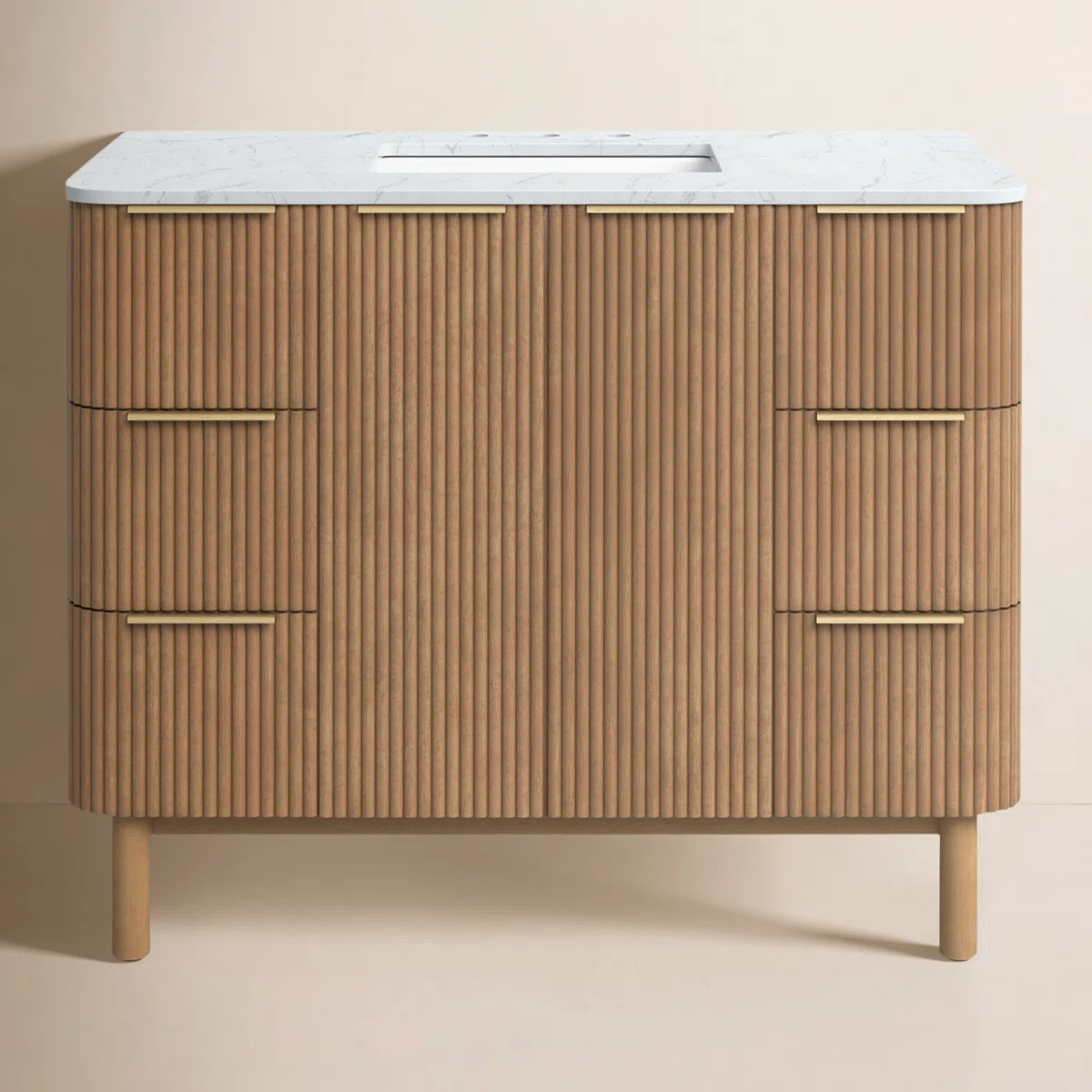 Nova 42" Marble Top Single Sink Vanity | Wayfair North America