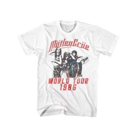Motley Crue 1981 American Heavy Metal Rock Band World Tour White Adult T-Shirt | Walmart (US)