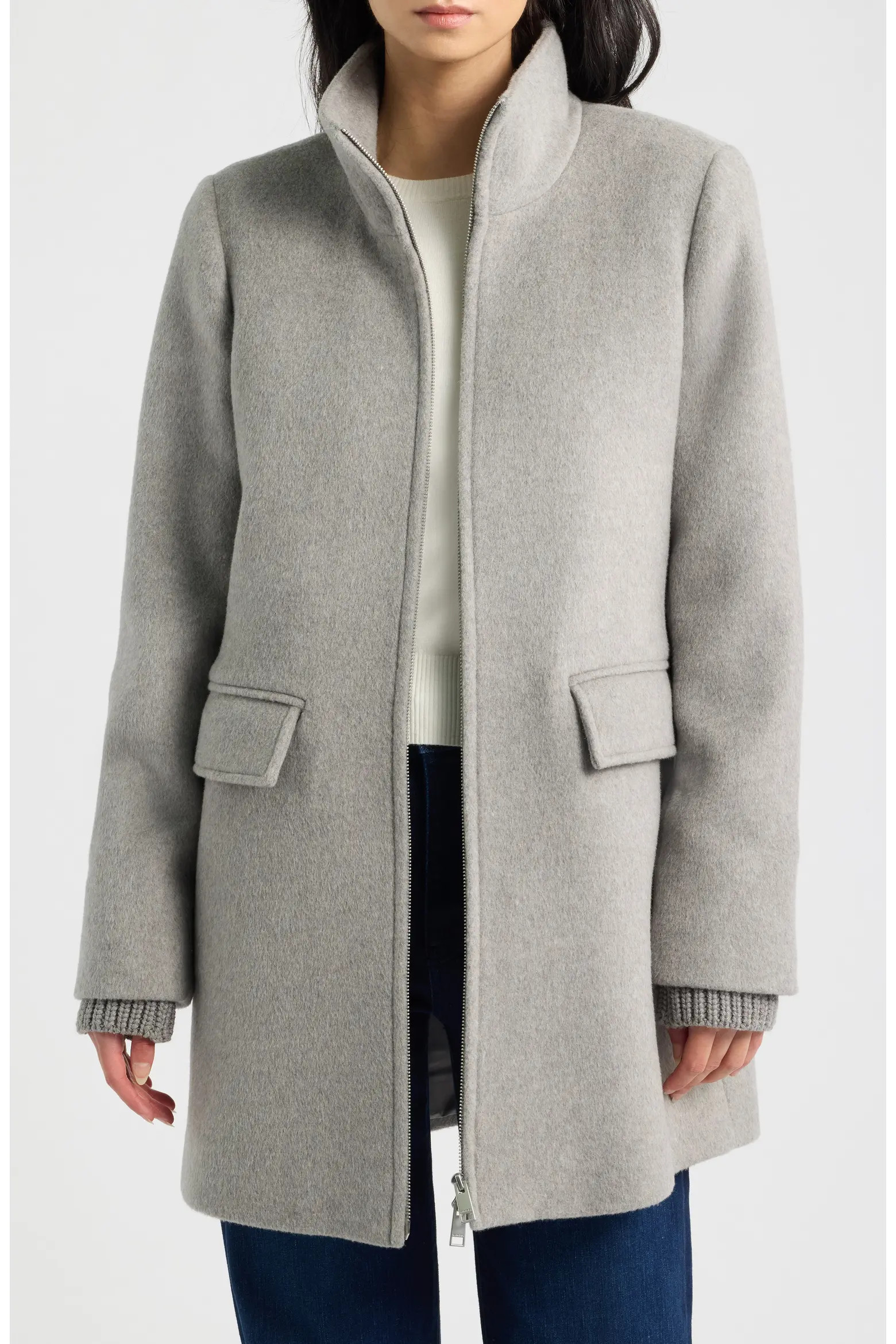 Stand Collar Wool & Cashmere Blend Coat (Women) | Nordstrom | Nordstrom