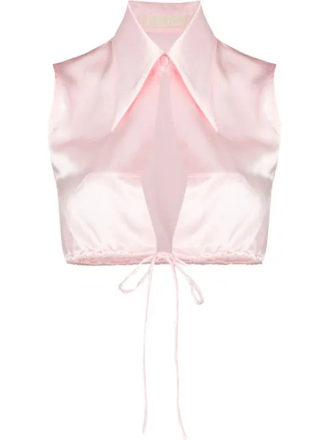 cropped cut-out sleeveless shirt | Farfetch Global