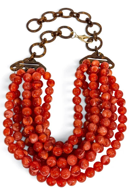 TWT\u00ae Laura Amber Smooth Bead 7 Strand Necklace | The Willow Tree