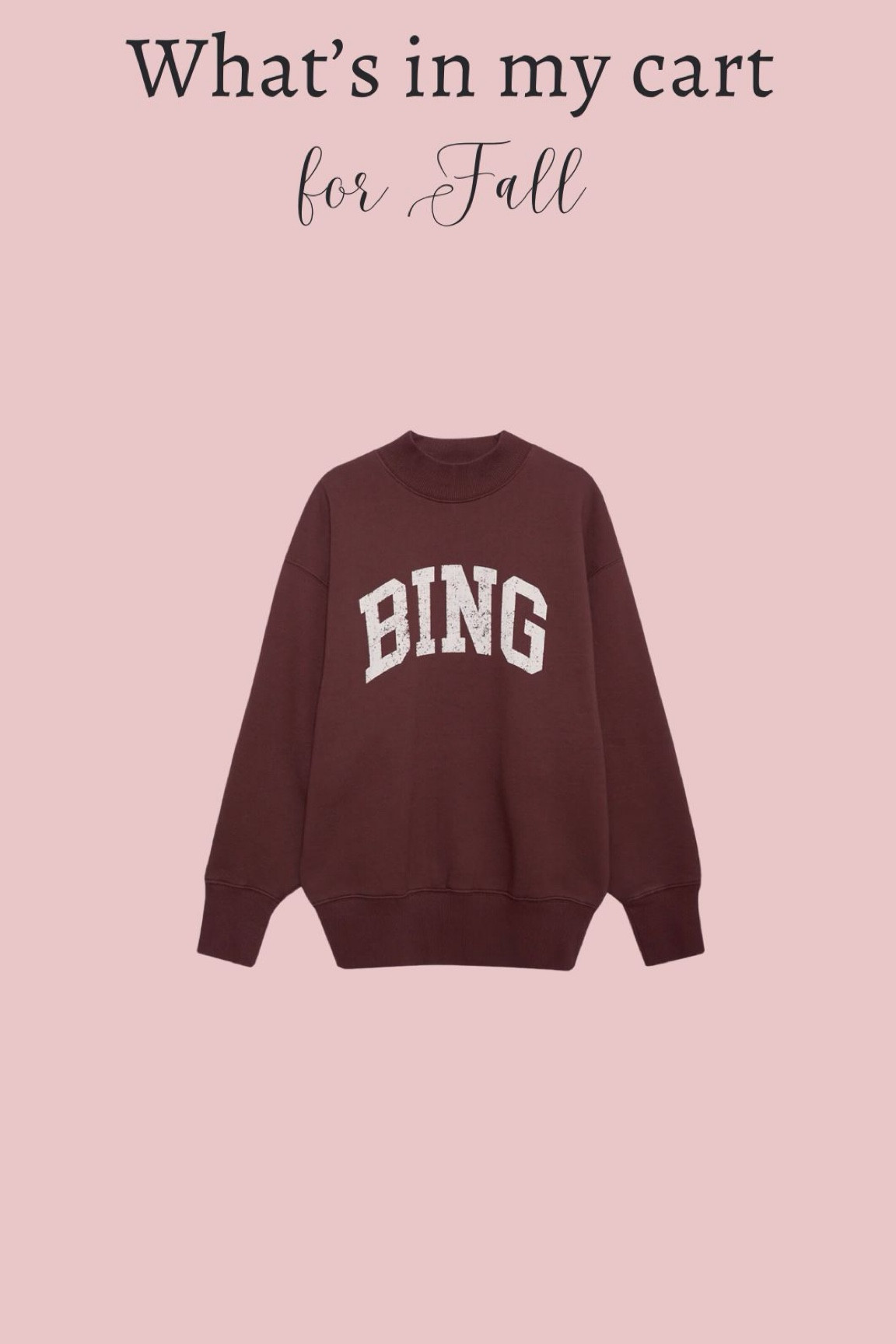 What’s in my cart for fall, Anine bing sweatshirt! 

#LTKStyleTip #LTKTravel