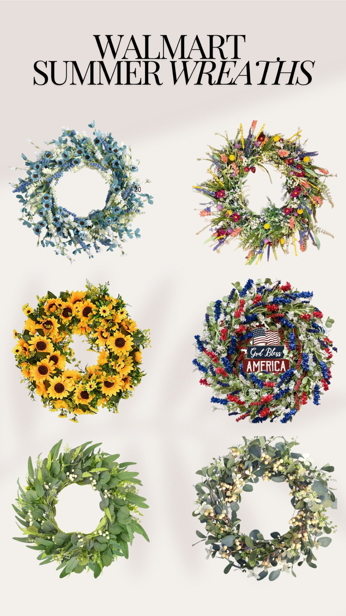 Walmart summer wreaths & front porch decor. #summerdecor 

#LTKSummerSales #LTKxWalmart #LTKHome