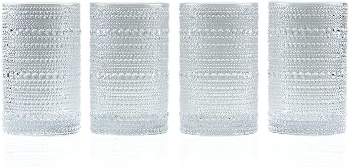 Greenline Goods Hobnail Drinking Glasses - Clear 13 oz Thick Modern Kitchen Glassware Set - Uniqu... | Amazon (US)