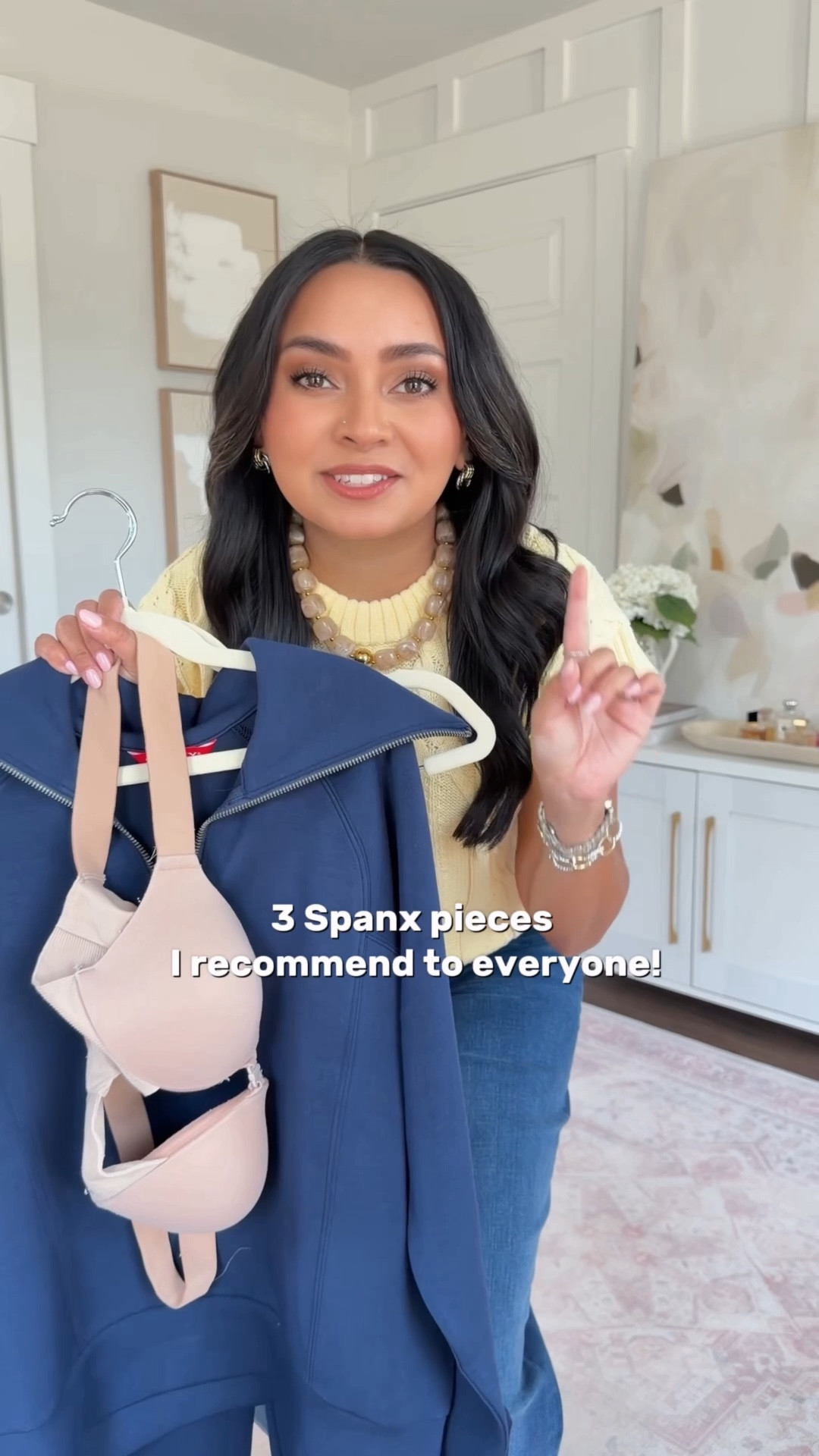 Code: LTKSPANX
Spanx pieces that I tell everyone about!
For reference: I’m 5’0, petite, 32b bra size, and 2/26 in bottoms, pear shaped. 
*Everything I share is unaltered! TTS means true to size. Between size 5-6.5 in shoes

Yellow top size xs TTS
Flare jeans size xs petite TTS
Clear heels size 5 TTS

Bra size 32 b TTS


Navy pull over size xs TTS
Navy pants size xs petite TTS
White tee size xs petite TTS



#LTKPetite #LTKSaleAlert #LTKSpringSale