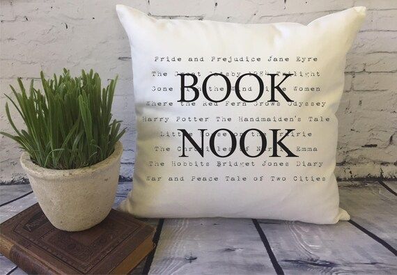 book lover's pillow / decorative throw pillow cover// book lover's gift/ book nook pillow/ library p | Etsy (US)